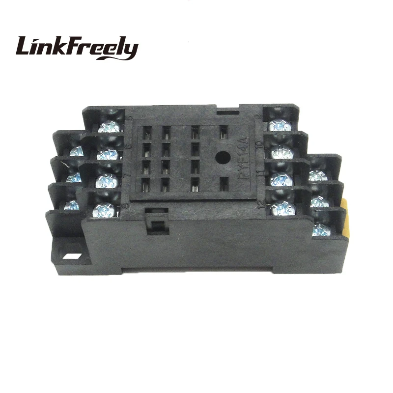 

PYF14A 20pcs Relay Socket Base 4NO+4NC 14 Pin Relay Mounting Base Relay Holder For MY4NJ HH54P JQX-13F/4Z H3Y-4 mini relay