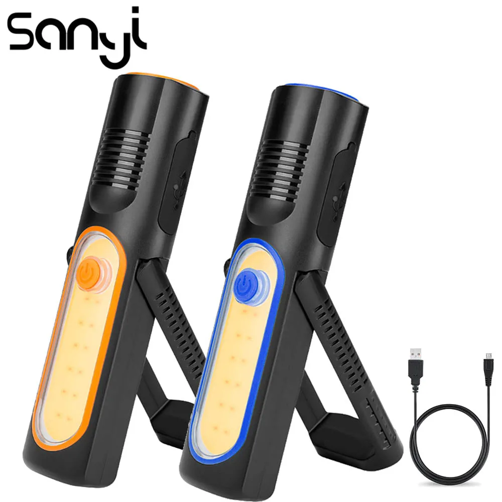 

SANYI 3800 Lumen Work Light LED COB Built-in Rechargeable Battery 2800mAh Working Lamp Dual USB Interface Portable Lantern