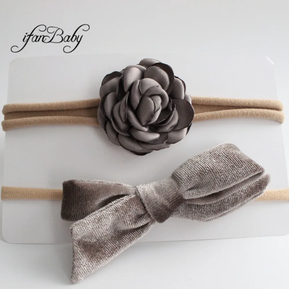 kids girl fabric flower headband nylon headband (1)