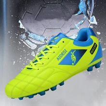 BOOMING TF Men kids Football boots Soccer shoes Superfly breathable Waterproof Outdoor Long spike soccer boots tacos de futbol