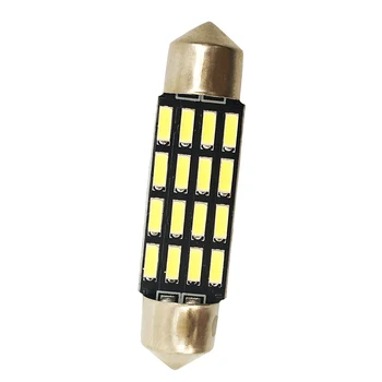 

100PCS Car led 4014 16 SMD 16 Leds Festoon 31mm 36mm 39mm 41mm C5W 16smd Interior Reading Dome Head Lights Lamps bulb 180LM