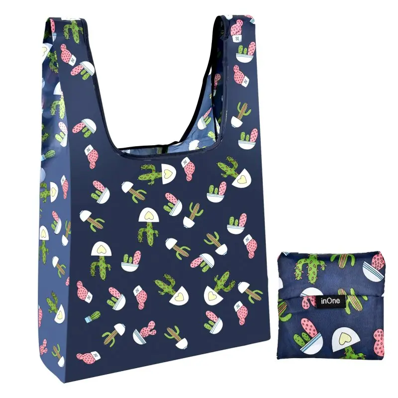 INONE 2019 Women Foldable Folding Eco Shopping Bag Tote Pouch Portable Reusable Grocery Storage Bag Print Cactus Outlet Closeout INONE 2019 Women Foldable Folding Eco Shopping Bag Tote Pouch Portable Reusable Grocery Storage Bag Print Cactus Outlet Closeout