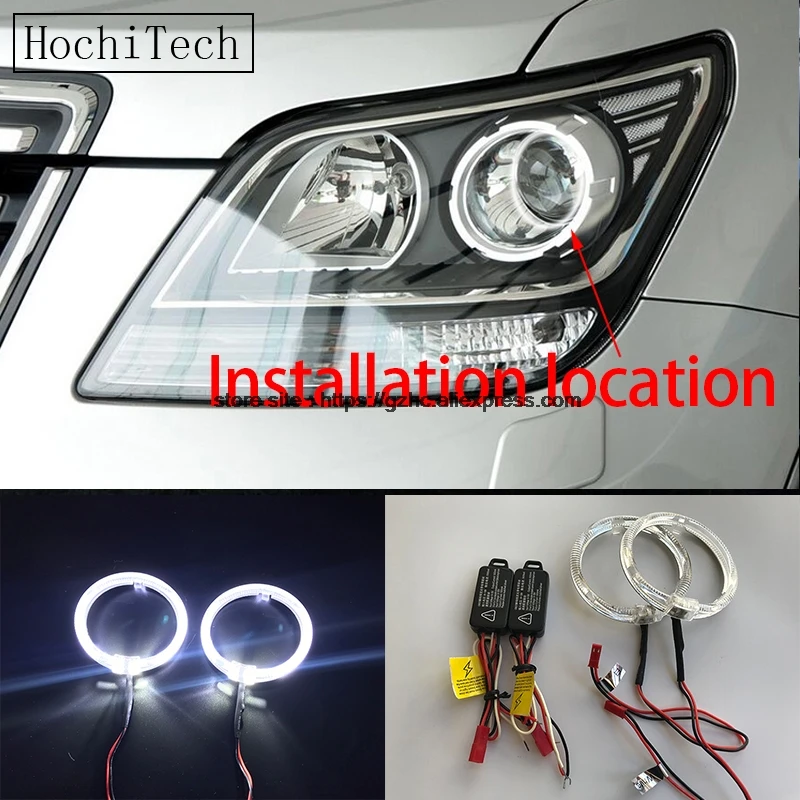 

HochiTech Cree LED Chip Light Guide Angel Eyes Kit White Halo Ring day light with Dimmer Fuction for Kia Borrego Mohave 2008-10