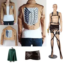 Attack on Titan Cosplay Shingeki No Kyojin Jacket Windbreaker Belt Costume Jacket Coat Any Size High Quality Eren Live Attack on Titan Cosplay Shingeki No Kyojin Jacket Windbreaker Belt Costume Jacket Coat Any Size High Quality Eren Live
