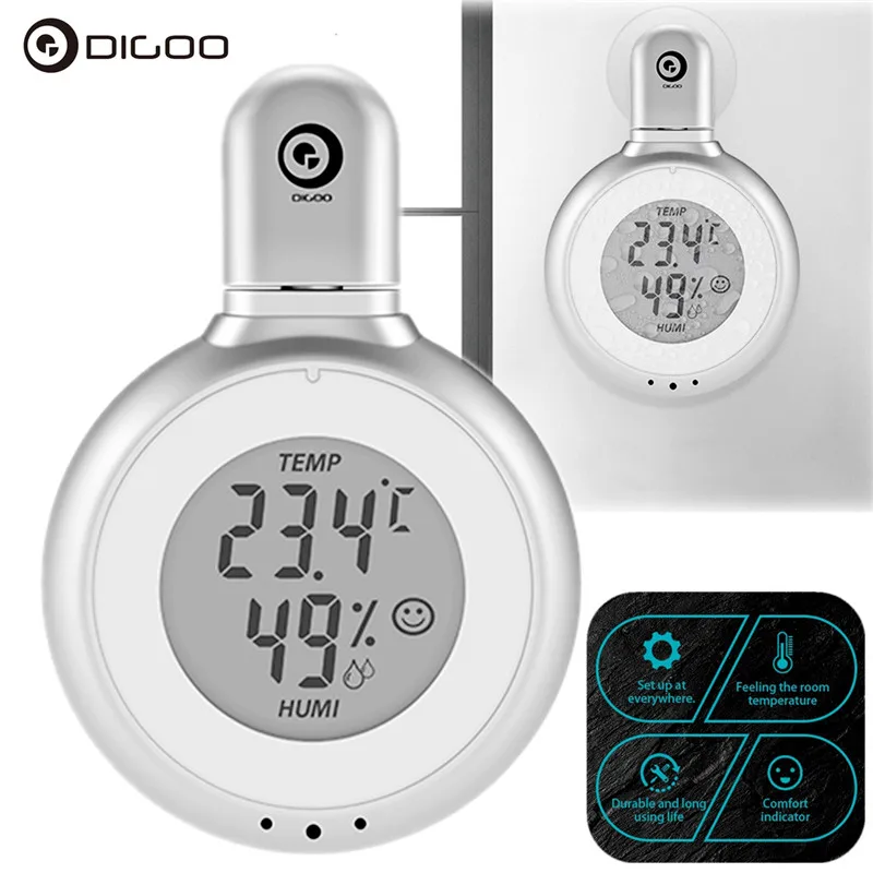 

Digoo DG-TB10 LCD Digital Bathroom Hygrometer Thermometer Waterproof Humidity Temperature Sensor Monitor with Comfort Display