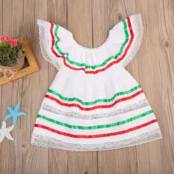 Платье для новорожденных девочек принцесса с плеча партии Кружево Dressess Сарафан