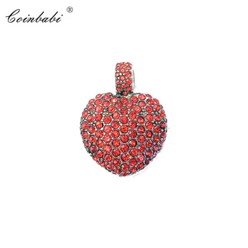 

Pendant Red CZ Heart Pave 925 Sterling Silver Zirconia For Women Romantic Gift Thomas Key Chains Jewelry Pendant Fit Ts Necklace