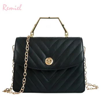 

Luxury Handbag 2019 Fashion New High Quality PU Leather Women's Designer Handbag Lock Chain Shoulder Messenger Bag Cute Tote bag