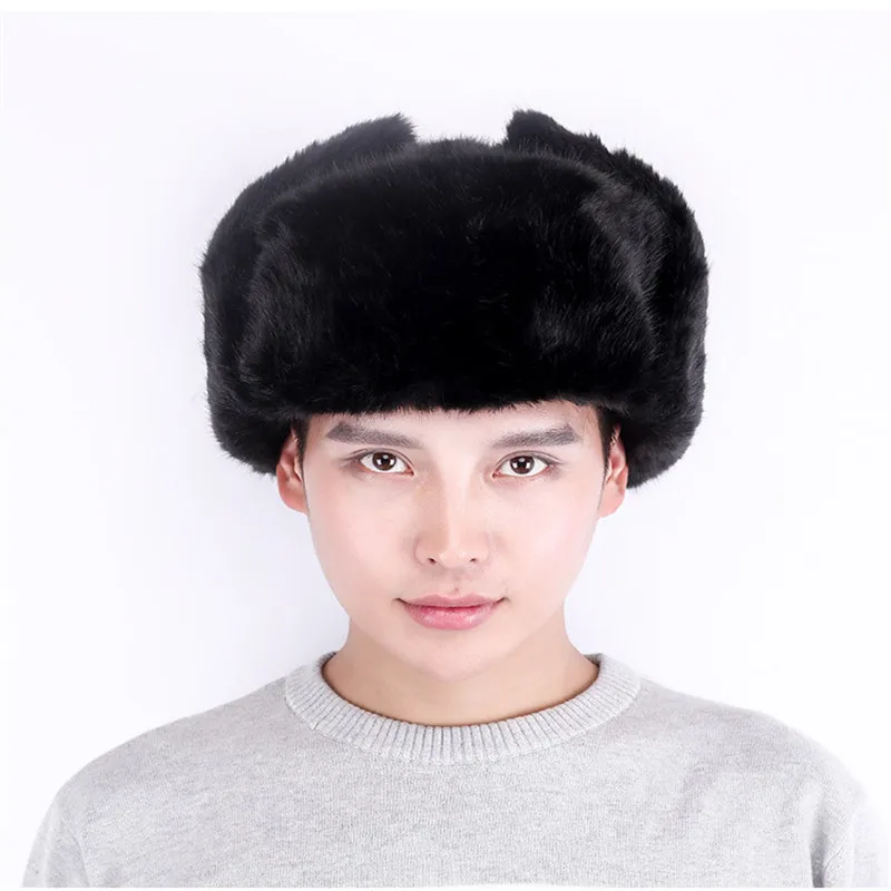 2018 New Warm Bomber Hats Men Quality Russian Snow Hat Men Winter Hat