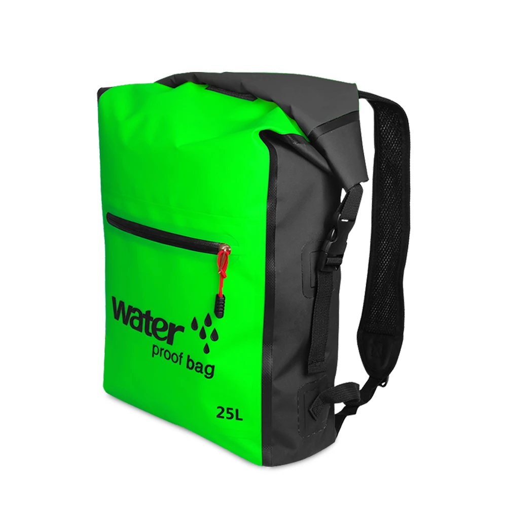 25L открытый Водонепроницаемый сухой мешок Рулон Топ плавающий рюкзак сумка для плавания для каякинга рафтинг, гребля реки походная сумки для плавания - Цвет: Зеленый цвет