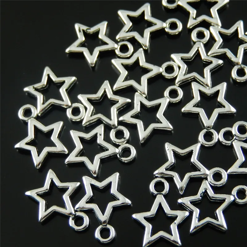 50 шт. маленькие подвески в виде пятиконечной звезды|charm antique silver|charms antiquestar charm |