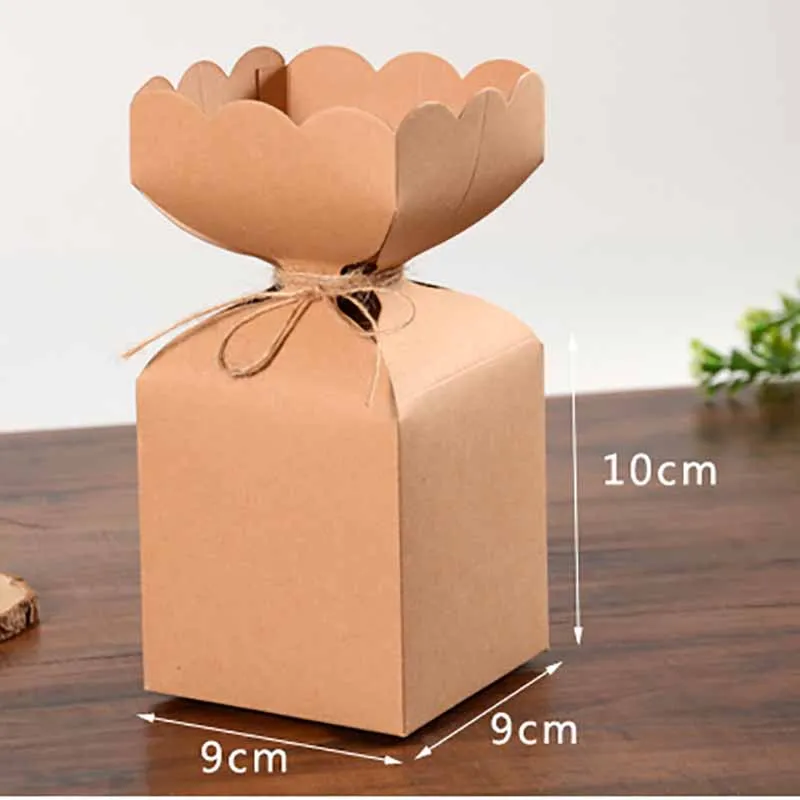 Сделай Сам цветок форма конфеты и подарочные коробки для тортов, цветок коробка 1 лот: 30 шт коробка+ 30 струн Vintiage коробка торт Свадьба любимый