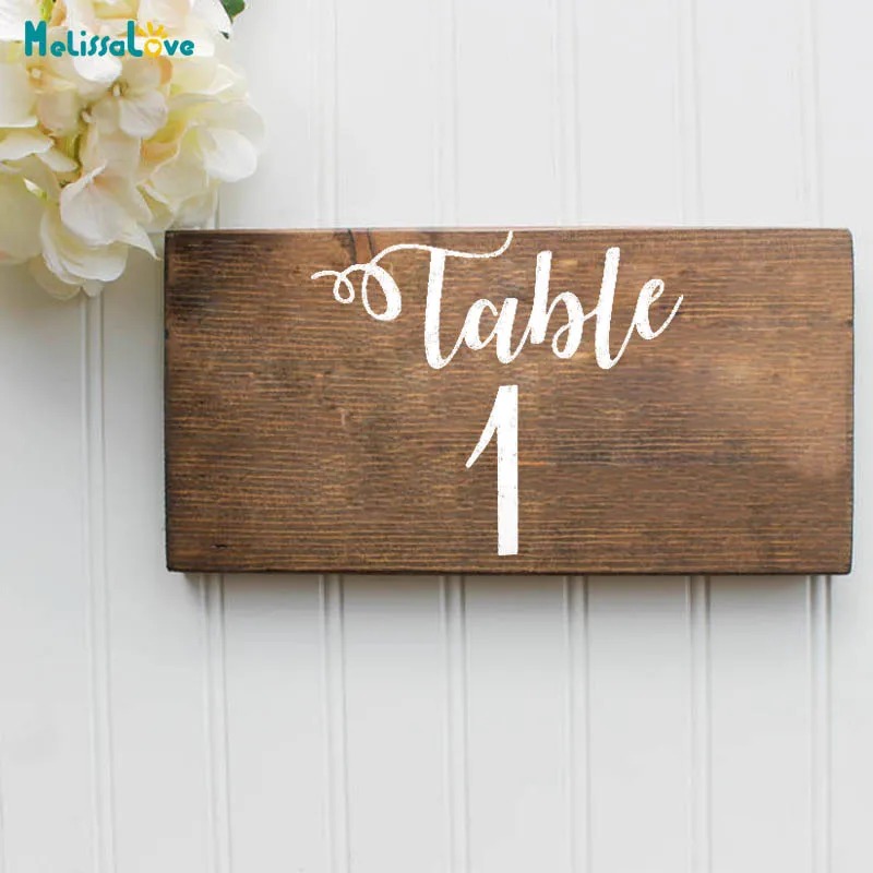 

Custom Wedding Table Number Party Decor Sticker Vinyl Waterproof Laurel Wreath Decal Reception Sign B276