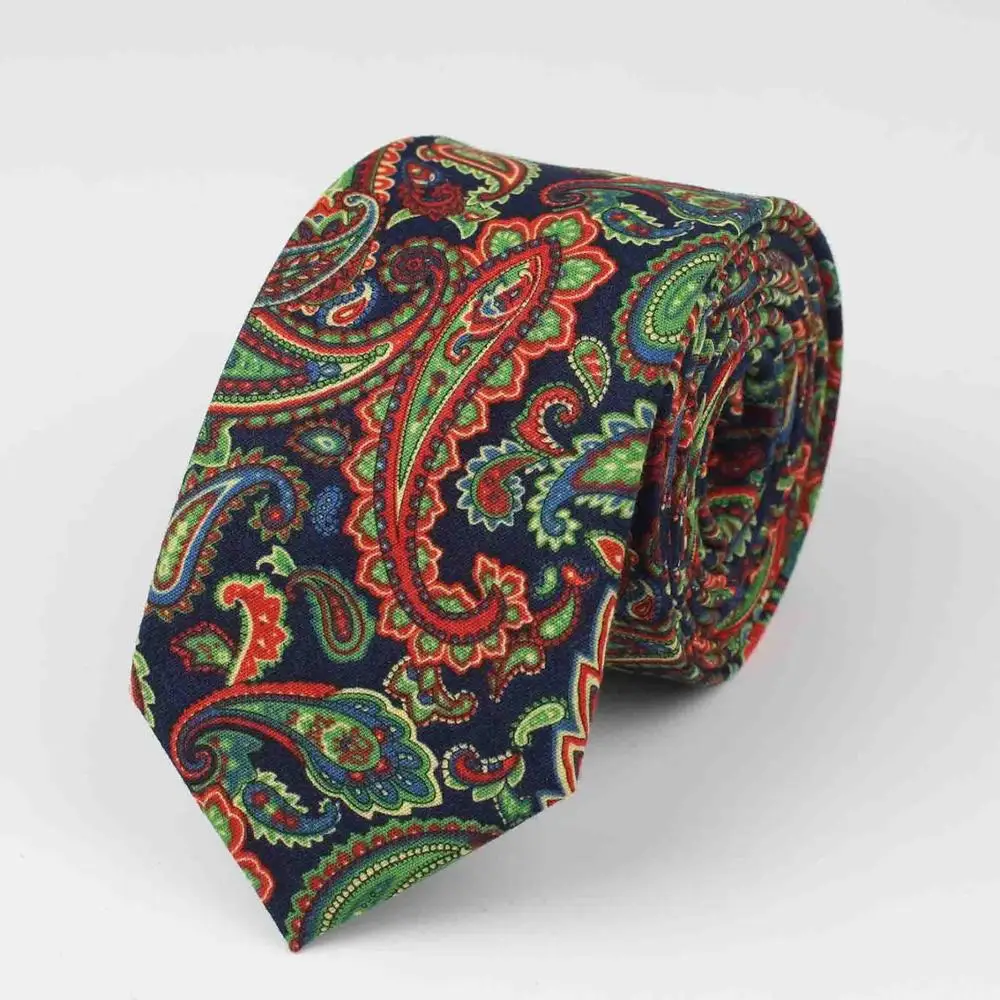 Галстук Классический мужской клетчатый галстук Повседневный милый цветочный Пейсли костюм галстук-бабочка мужские хлопковые Узкие галстуки цветной галстук - Цвет: 26