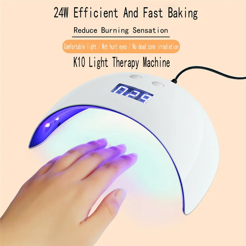 USB 24W LED Drying Curing Machine Tool UV Nail Dryers Light Lamp Polish Gel Machine for Curing UV Nail Gel USB Connector free