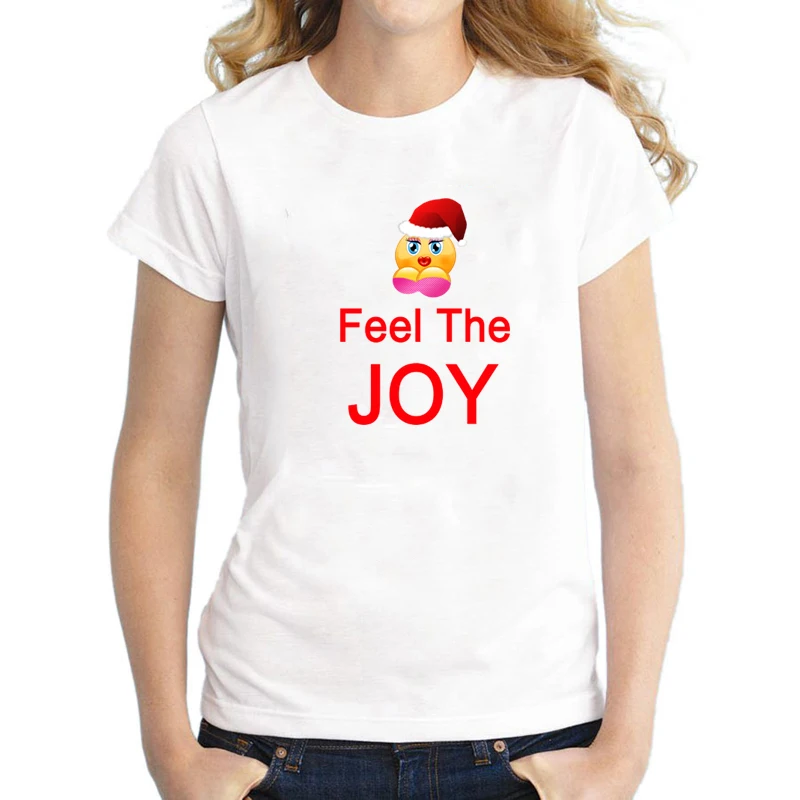 Funny Dirty Feel The Joy Matching Couples Christmas T Shirts Short Sleeve Tacky Couples Christmas Tee Plus Size S-3XL color choosing