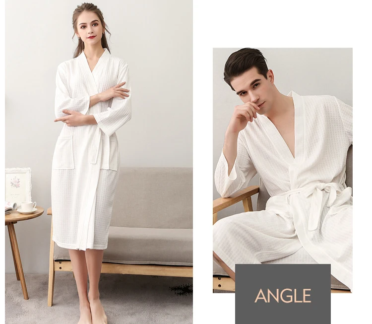 Men Woman Bathrobe Dressing Gown Plus Size M XL XXXL Lovers Summer Male Female Lounge Robes Nightgowns Couple Autumn Robe       444