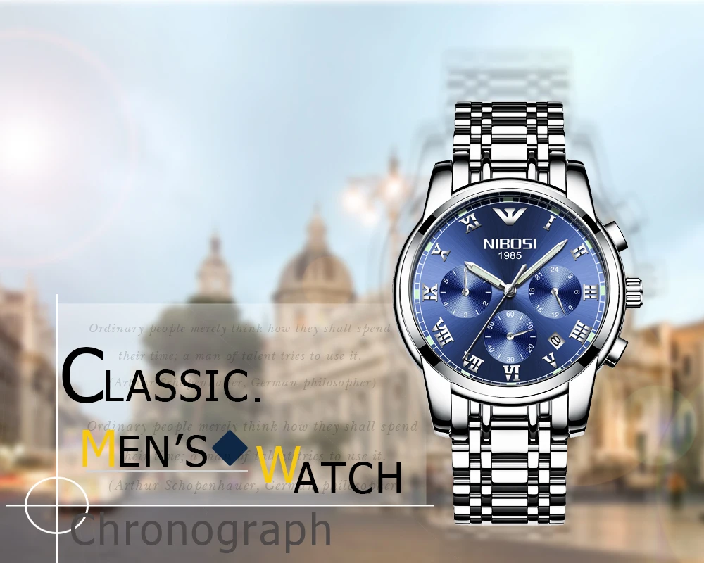 Saat Watch Men Gold Luxury 2017 NIBOSI Full Steel Wrist Watch Brand Dress Mens Watches Blue Uhren Herren Wasserdicht  (1)