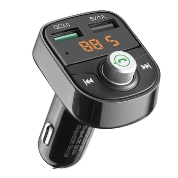 

Thbelieve USB Auto Charger QC 3.0 Mobile Phone Chargers For Car 2 USB Car-Charging Bluetooth Car Adapter With Voltmeters Ammeter