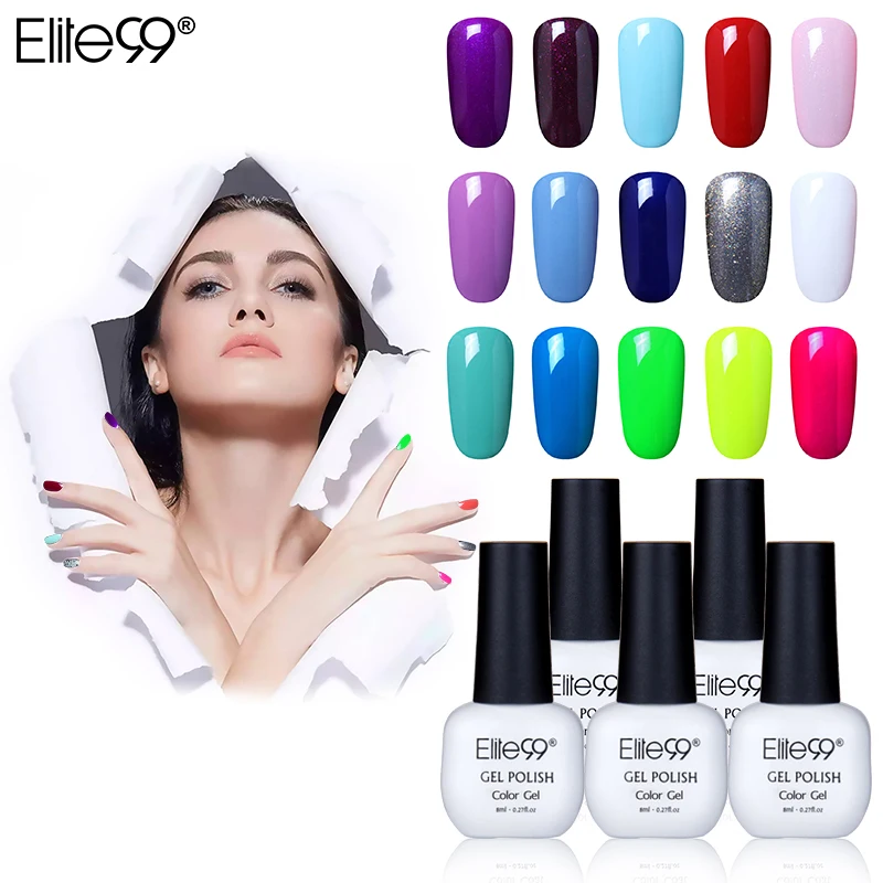 

Elite99 8ml UV Gel Polish Colorful UV Curing Gel Hot Sale Manicure Gel Lacquer DIY Nail Art Pick 1 from 50 Colors