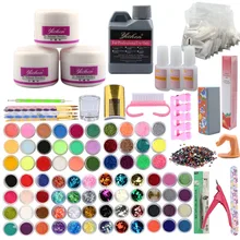 Набор для наращивания ногтей акриловый порошок для ногтей 120 мл акриловый жидкий декоративный блеск французские наконечники Стразы для ногтей маникюрный набор