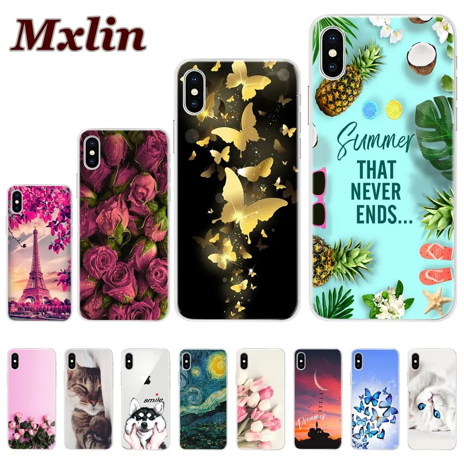 

For Apple iPhone X Case Colored Printing Phone Cases Ultra Thin TPU Soft Silicone Back Cover For iPhone X Protective Shells 5.8"