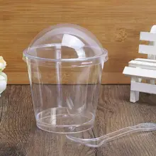 Прозрачные Формы для кексов с крышкой ложки Tiramisu мороженое чашка кекса Свадебные украшения на день рождения lin4886