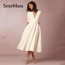

SexeMara 2018 Women Sexy Party Dresses Summer Femme deep V-Neck Long Beach Sexy Elegant Club Long Dress