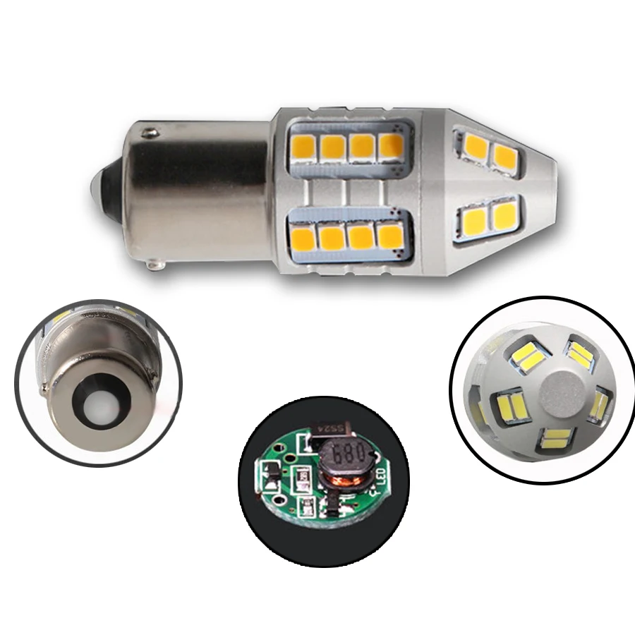 2 шт. Can bus не резистор без вспышки Amber BAU15S 507 PY21W 30SMD 2835 Светодиодный лампы для автомобилей спереди или сзади указатели поворота 12-24 В