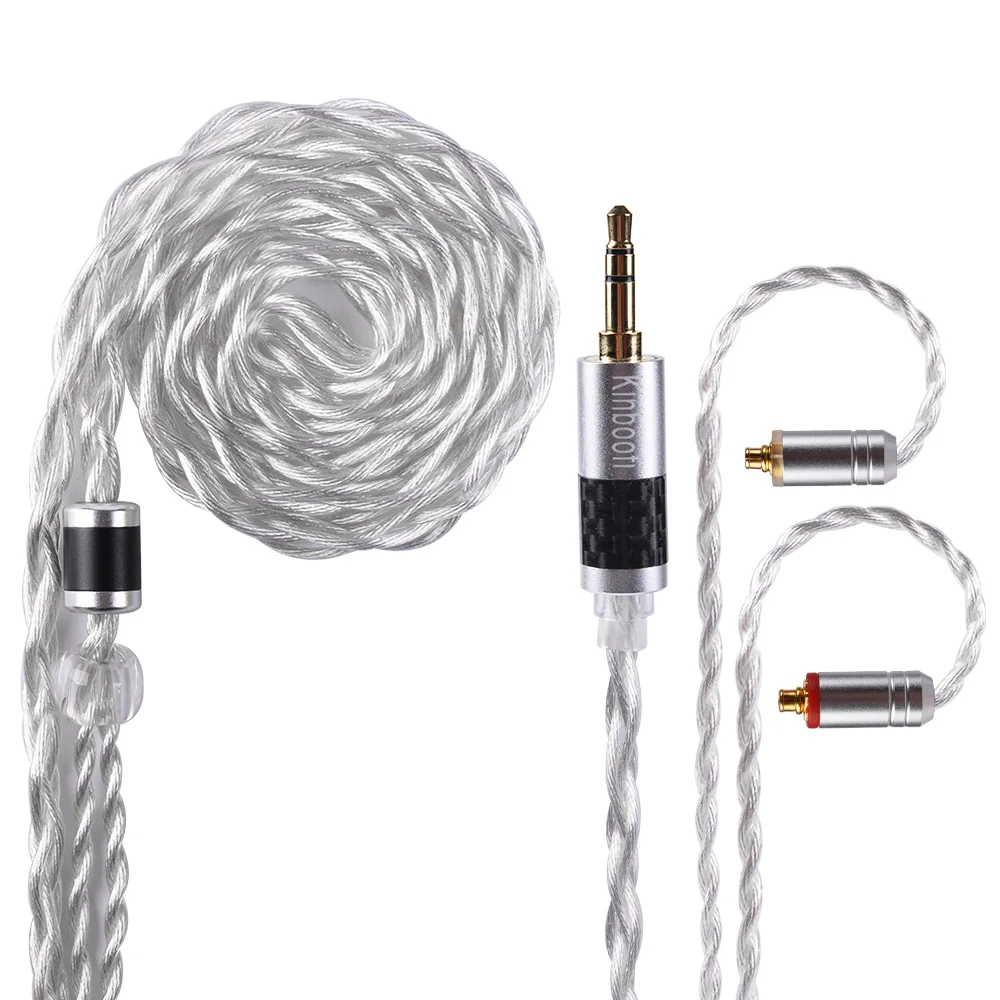 AK Kinboofi 4 Core Pure Copper Silver Plated Gold Mix Cable 2.5/3.5/4.4mm Balanced Earphone Upgrade