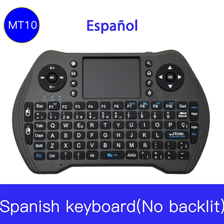

MT10 Spanish 2.4G Mini Wireless español Keyboard TouchPad Air Mouse Support Android Work Home Office Business trip laptop #T8