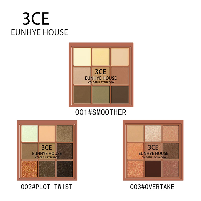 

3CE EUNHYE HOUSE 9 Color Matte Shimmer Glitter Easy to Wear Eye Shadow Palette Maquiagem For Women Girl Gift Eyes Makeup