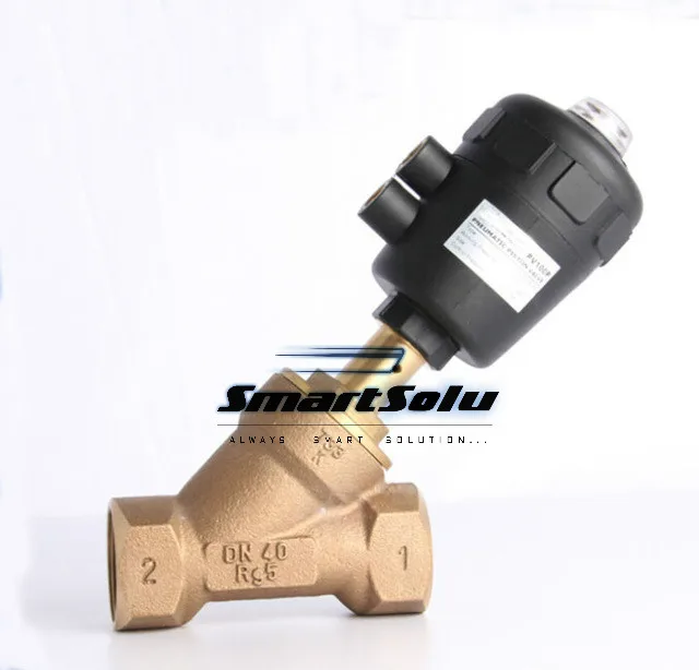 

1 1/2 inch 2/2 Way single acting Gunmetal body pneumatic angle seat valve normally closed 63mm actuator