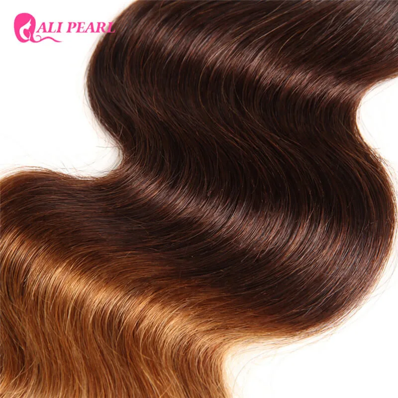 Ms Cat Hair Ombre Бразильские волосы Объемная волна 4 пучка 1B / 4/30 Пучки человеческих