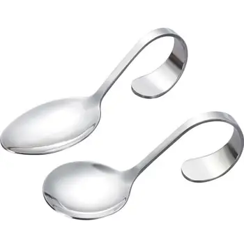 

Kitchen Tool Bendy Handle Shiny Polish Stainless Steel Seafood Canape Serving Spoon LX4793