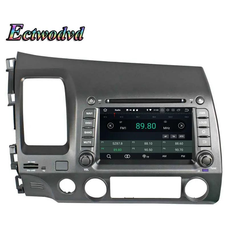 Sale Ectwodvd Octa Core 4G RAM 64G ROM Android 9.0 Car Multimedia DVD Player GPS HeadUnit for Honda CIVIC 2006 2007 2008-2011 7