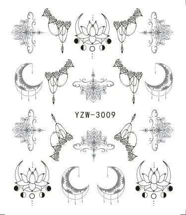 FWC 1 шт водяные наклейки для ногтей наклейки весенние цветы Бабочка водяные знаки ползунки обертывания для украшения ногтей маникюр - Цвет: YZW-3009