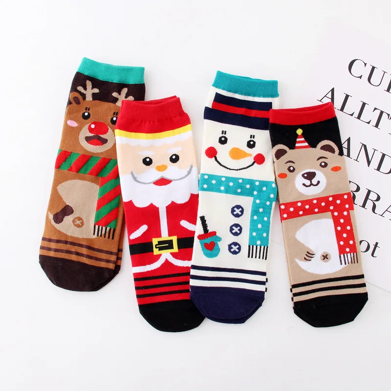Funny Christmas socks women cartoon Jacquard elk female socks Cartoon
