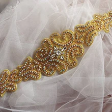 ShiDianYi серебряные стразы аппликация пояс невесты кристалл жемчуг ленты Свадьба для свадебная одежда подружки невесты платья 10PCS-RA039-Y515