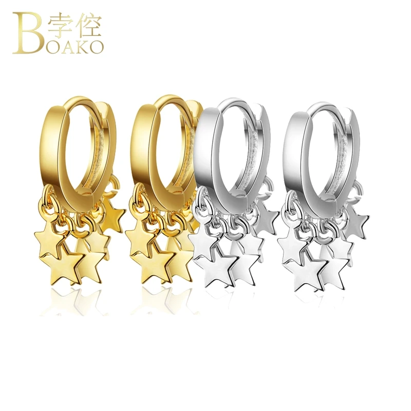 

BOAKO Earrings for women ear ring Star Pendant Earrings gold dangle women aretes punk party earings femme earing Jewelry Z5