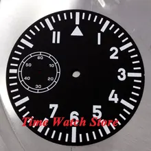 Parnis 38,9 мм черный стериальный циферблат fit 6497 часовой циферблат синий светящийся белый знак D19