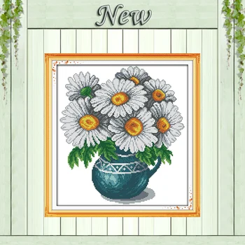 

Wild chrysanthemum flowers Painting Counted Printed on canvas DMC 14CT 11CT chinese Cross Stitch Needlework Kits Embroidery Sets