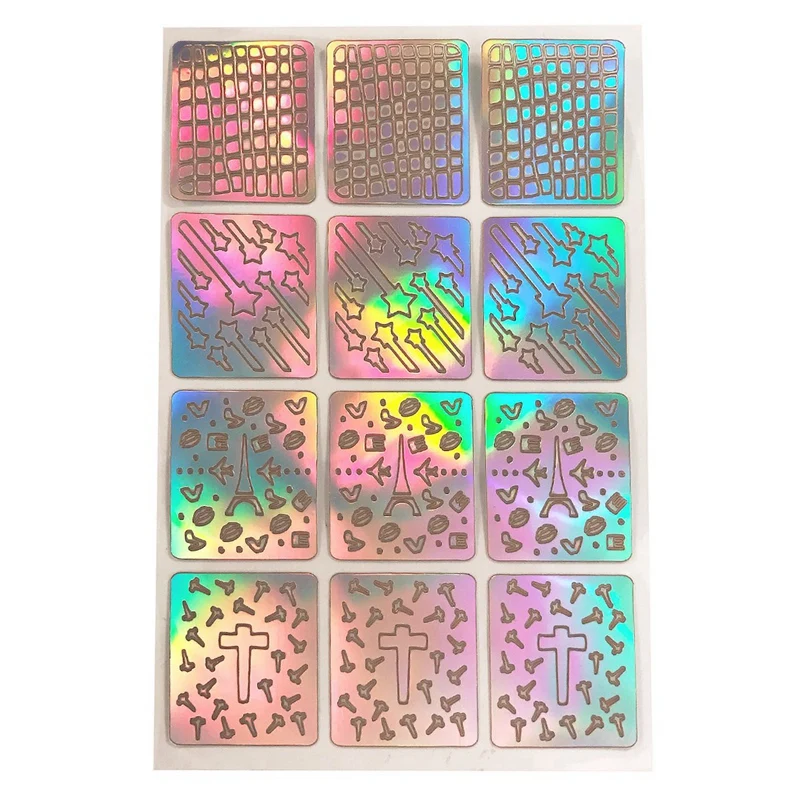 

MONJA Set Hollow Nail Sticker Nail Stamp Template Print Sticker French Nail Sticker