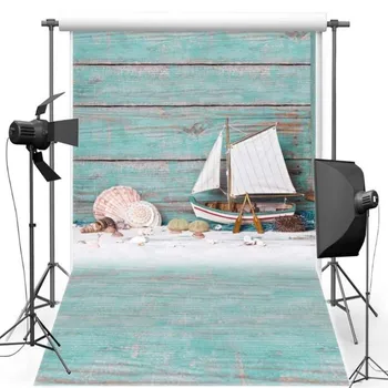 

Nautical Sailboat Green Old Vintage Real Hard Wood backdrop Vinyl cloth High quality Computer print wall Backgrounds