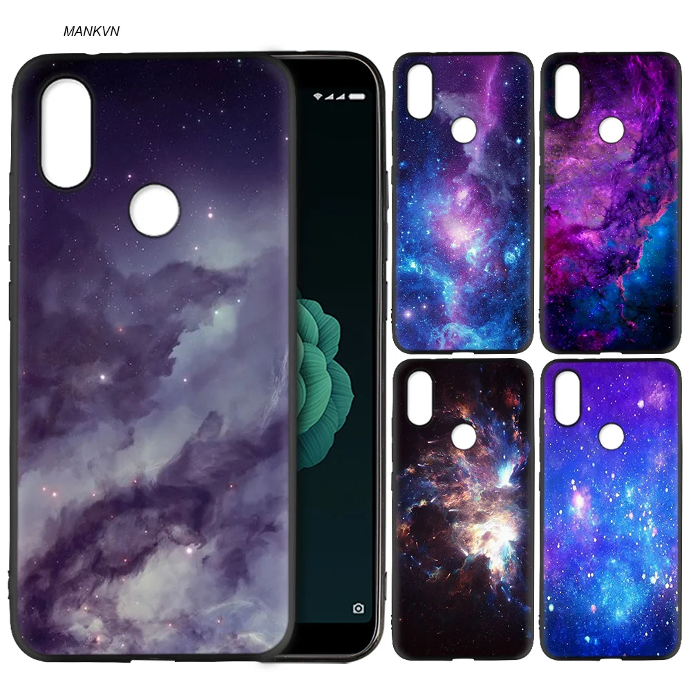 

Silicone Soft Case Cover for Xiaomi A2 Lite A1 Redmi S2 Note 5 Plus 6 6A 4 4X Pro Poco F1 space in blue