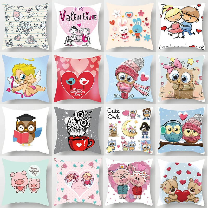 

Hot sale cute animal cartoon pillow cases square Pillow case cute cartoon rabbit pillow covers size 45*45cm
