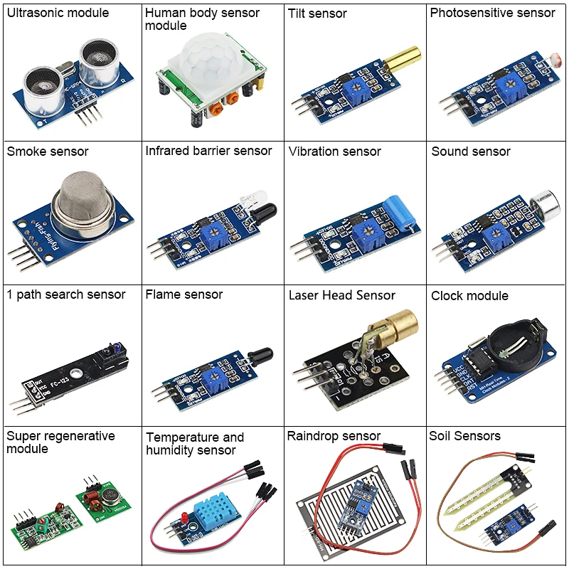 16 в 1 Raspberry Pi 3 2 модуль датчика 16 видов датчиков s 16 шт./лот комплекты датчиков для UNO R3 Raspberry Pi DIY модуль