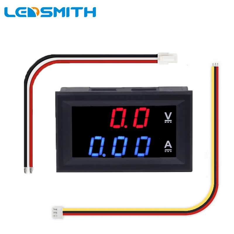 

Mini DC 0-100V 10A Voltmeter Ammeter LED Dual Digital Volt Amp Meter Gauge Red+Blue Display Voltage Current Panel Meter
