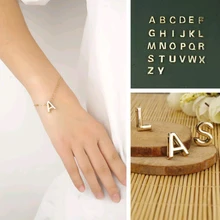 FAMSHIN New Hot Gold DIY Letter Name Bracelet Charm Chain Bracelet Bangle Fashion Women Jewelry Gift Free shipping