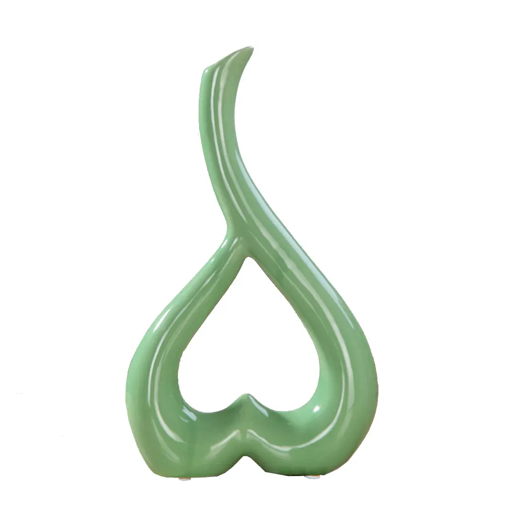 Цветочная ваза, Цветочная ваза, креативные керамические 3D вечерние свадебные украшения для дома - Цвет: green